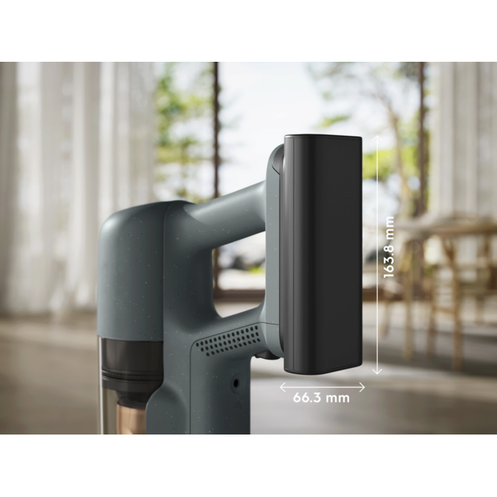 Battery-powered hand unit designed for easy portability.