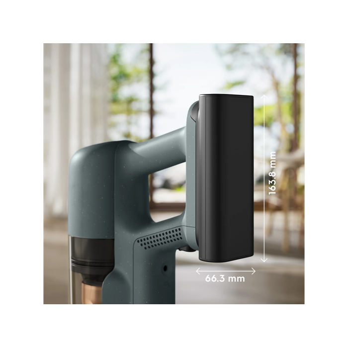 Battery-powered hand unit designed for easy portability.