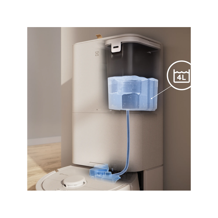 4L tank automatically refills water in the robot after each cleaning session. 