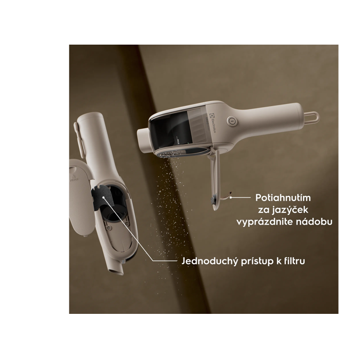 Potiahnutím za jazýček vyprázdnite nádobu Jednoduchý prístup k filtru
