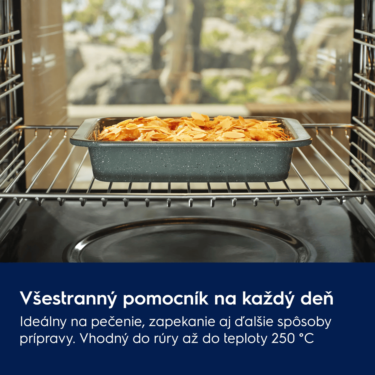 Všestranný pomocník na každý deň Na najrôznejšie kulinárske požiadavky, od pečenia cez zapekanie až po ďalšiu spôsoby prípravy. Vhodné do rúry do teploty 250 °C