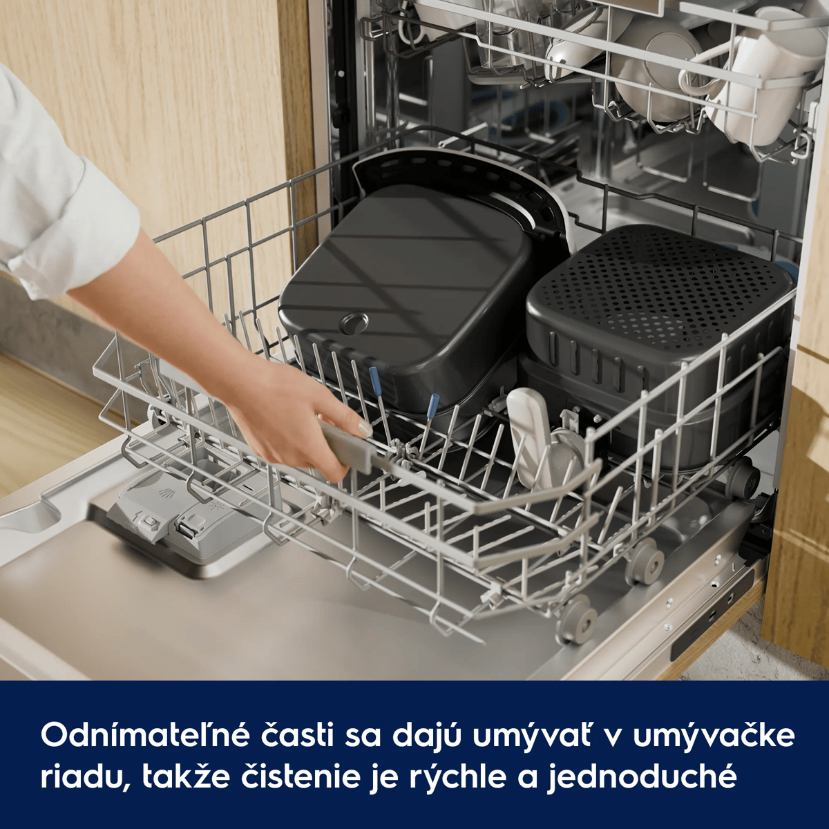 Odnímateľné časti sa dajú umývať v umývačke riadu aj ručne, takže čistenie je rýchle a jednoduché