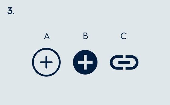 Tři různé "přidat" ikony