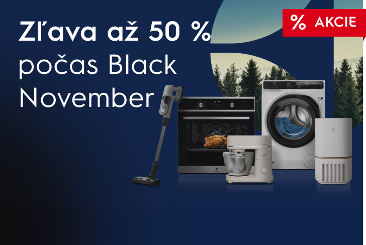 Spotrebiče Electrolux na tmavom pozadí